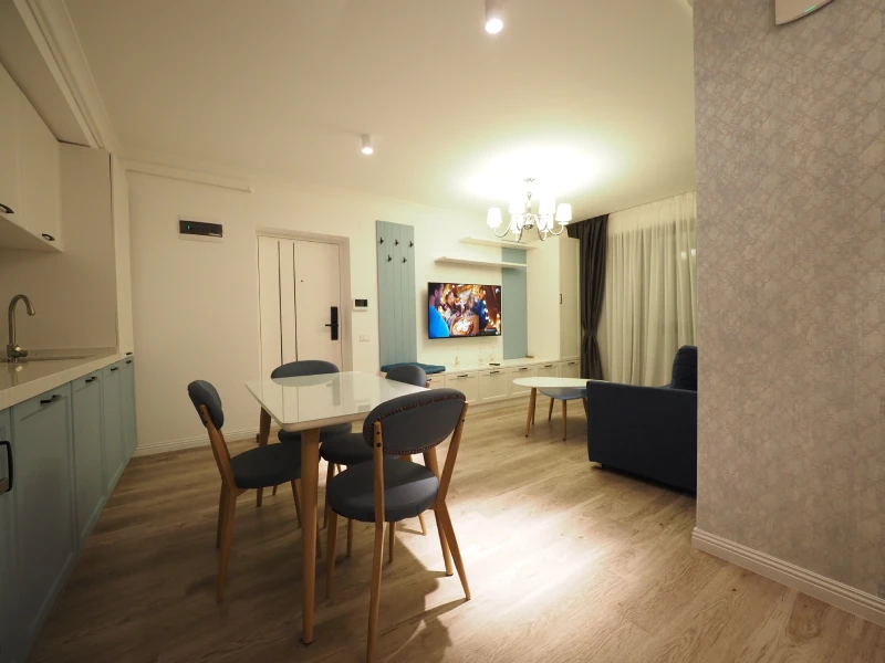 romania apartment open living dining area